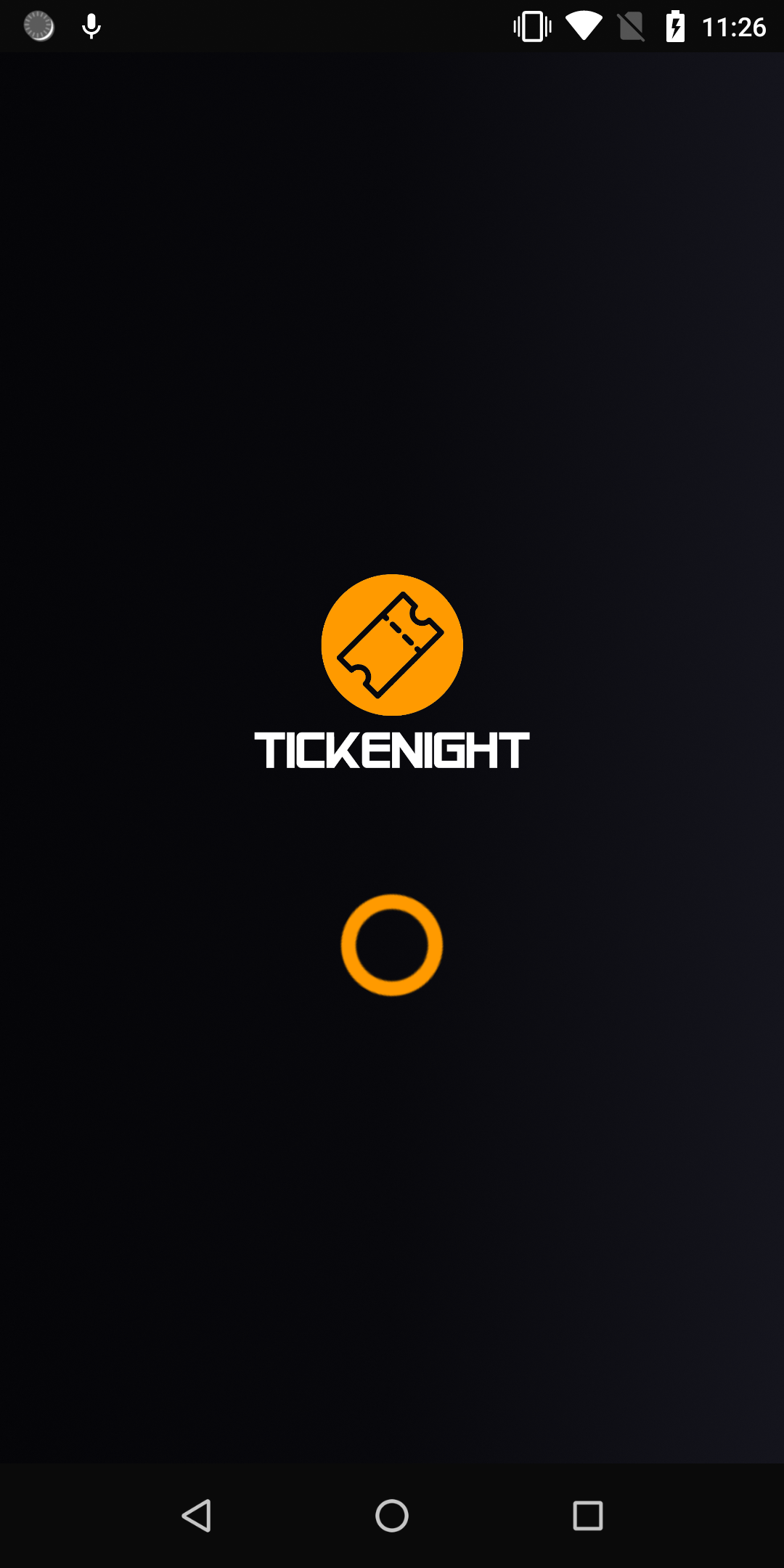 Tickenight Access Android — pantalla de inicio